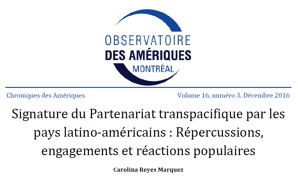 Signature du Partenariat transpacifique par les pays latino-américains : Répercussions, engagements et réactions populaires 