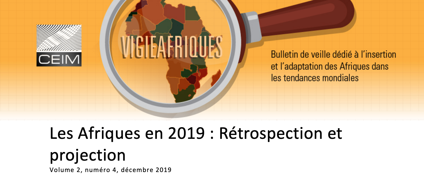 Les Afriques en 2019 : Rétrospection et projection