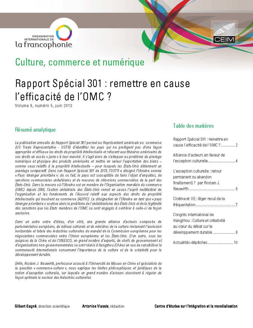 Rapport Spécial 301 : remettre en cause l'efficacité de l'OMC ? 