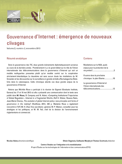 Gouvernance d'Internet : émergence de nouveaux clivages