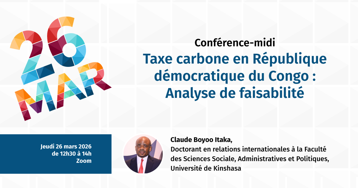 Taxe carbone en République démocratique du Congo : Analyse de faisabilité