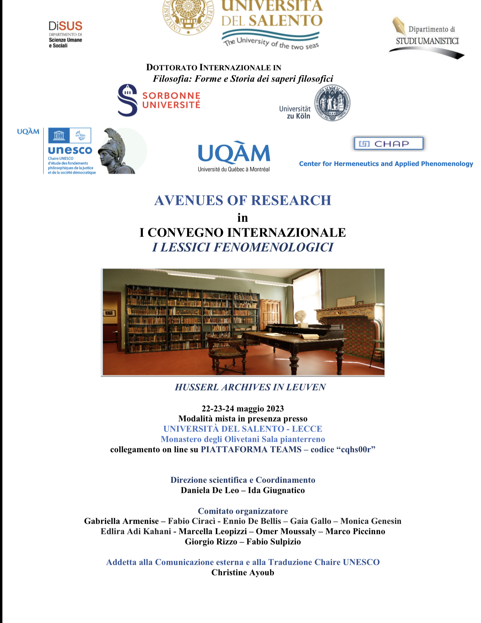 Colloque à l'Université de Salento- II
