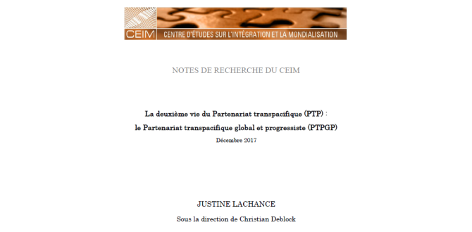 La deuxième vie du Partenariat transpacifique (PTP)