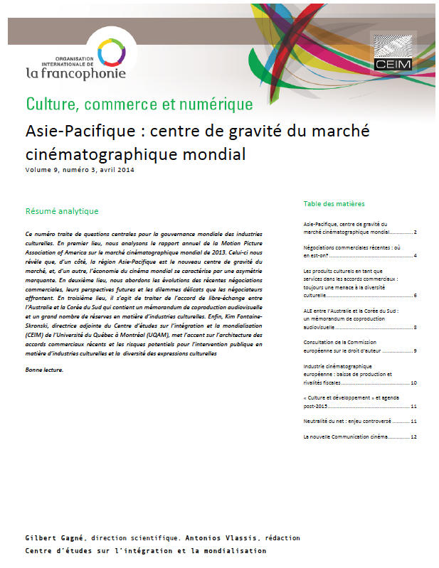 Asie-Pacifique : centre de gravité du marché cinématographique mondial 