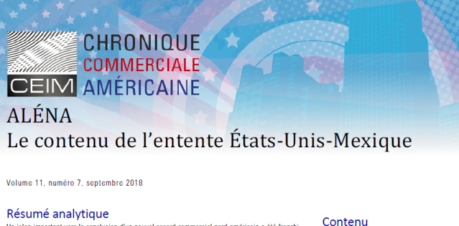 Le contenu de l'entente États-Unis - Mexique