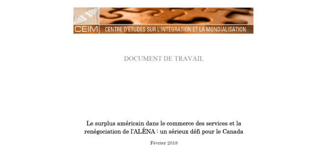 Le surplus américain dans le commerce des services et la renégociation de (…)
