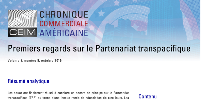 Premiers regards sur le Partenariat transpacifique