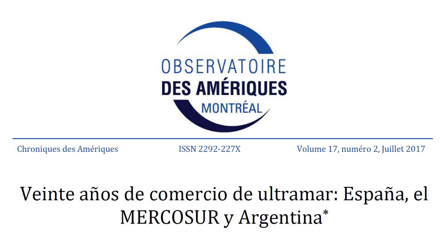 Veinte años de comercio de ultramar : España, el MERCOSUR y Argentina