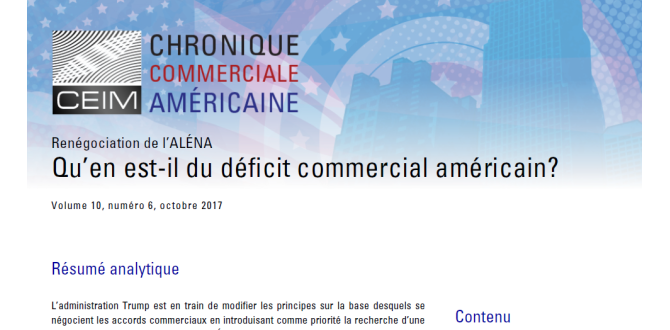 Qu'en est-il du déficit commercial américain ?