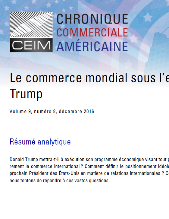 Le commerce mondial sous l'effet de Donald Trump