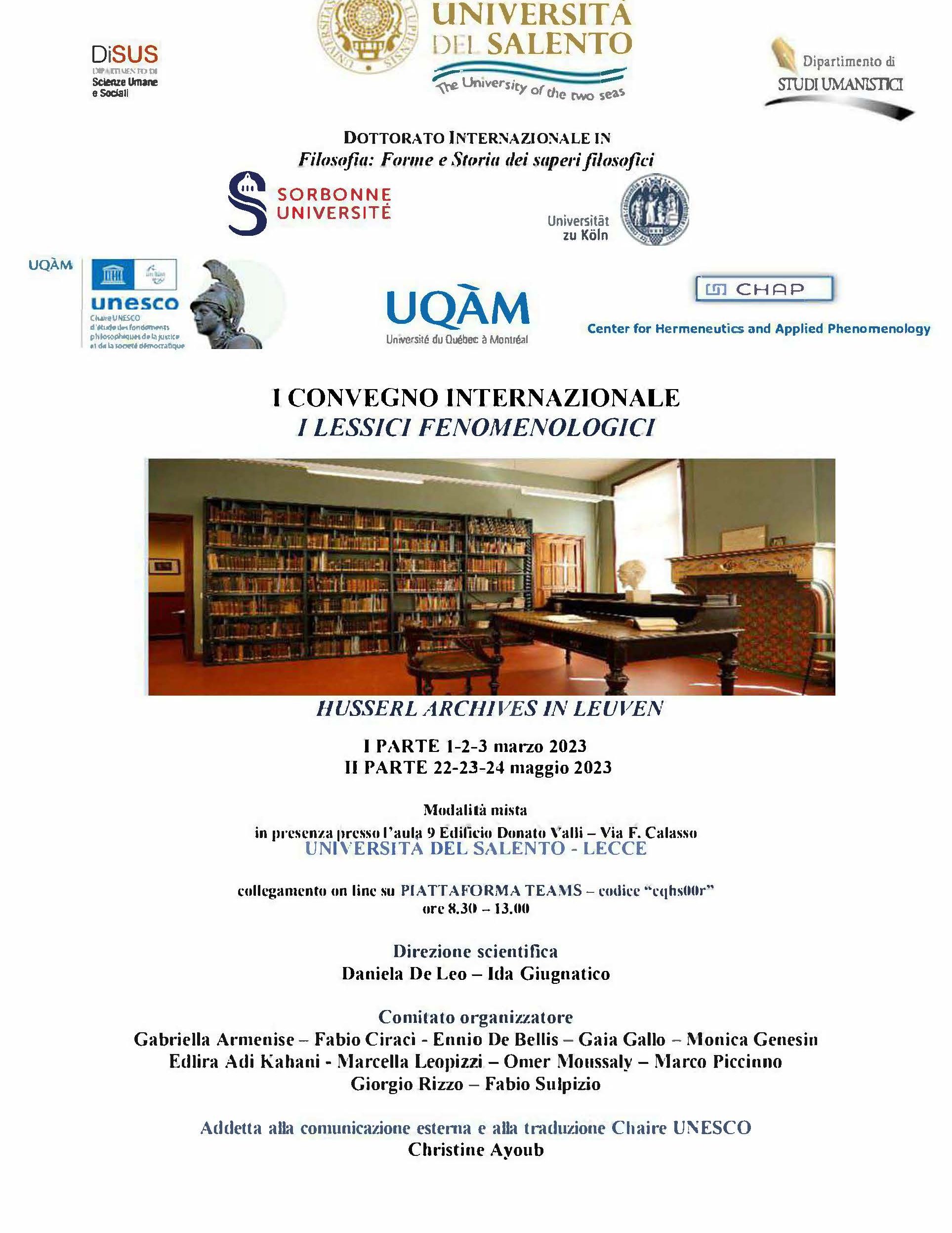 Colloque international sur la phénoménologie 