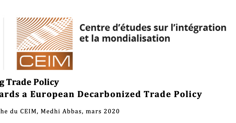  Decarbonizing Trade Policy Options towards a European Decarbonized Trade Policy