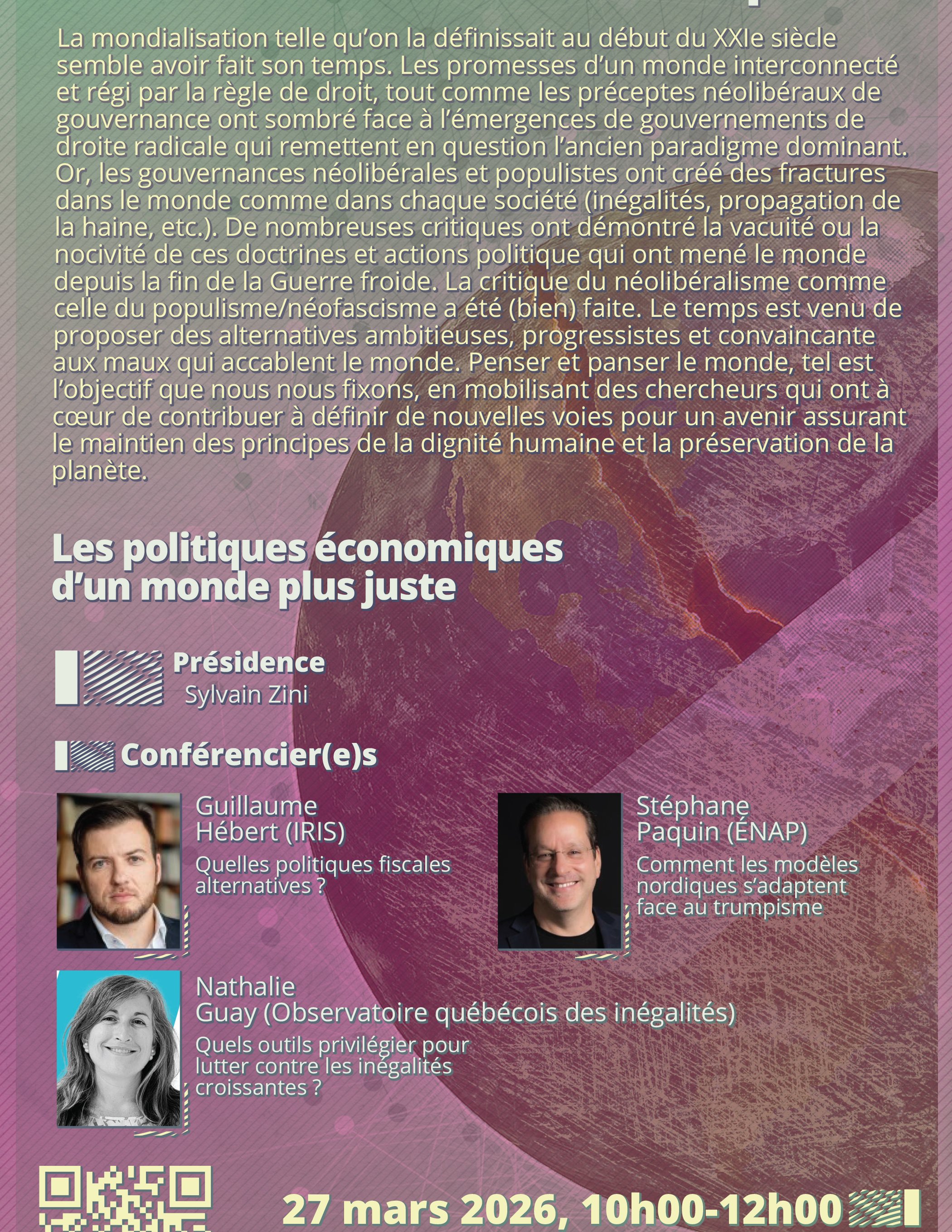 Série de conférences : P(e)anser le monde-Les alternatives internationales au néolibéralisme et au trumpisme