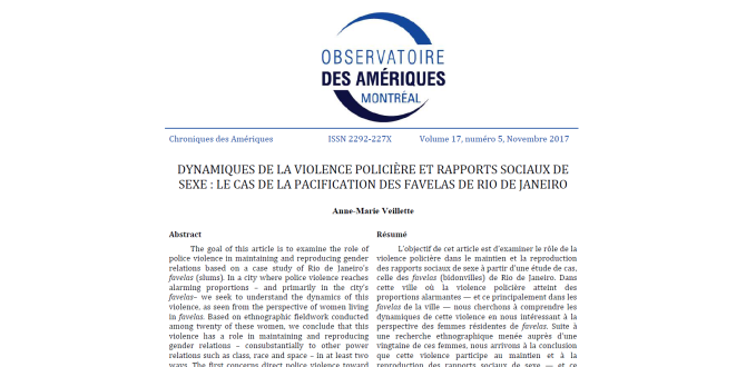 Dynamiques de la violence policière et rapports sociaux de sexe : le cas de (…)