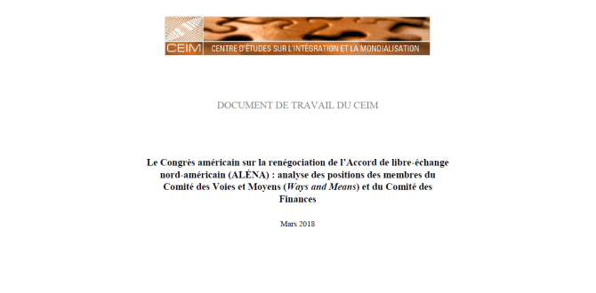 Le Congrès américain sur la renégociation de l'Accord de libre-échange (…)