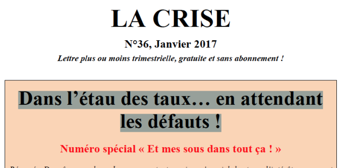 Dans l'étau des taux… en attendant les défauts !