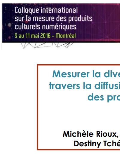 Mesurer la diversité des expressions culturelles