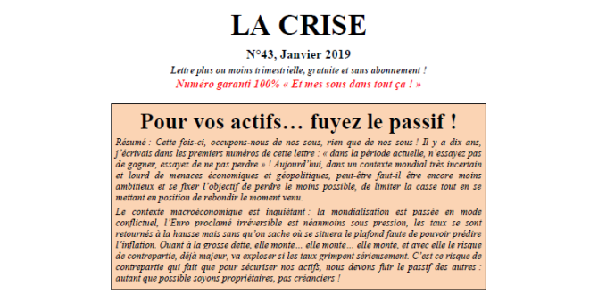 Pour vos actifs... Fuyez le passif !