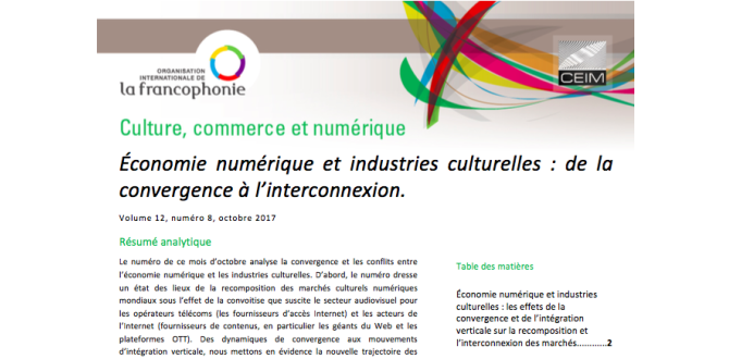 Économie numérique et industries culturelles : de la convergence à (...)