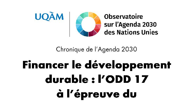 Financer le développement durable : l'ODD 17 à l'épreuve du multilatéralisme