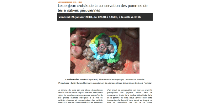 Les enjeux croisés de la conservation des pommes de terre natives péruviennes