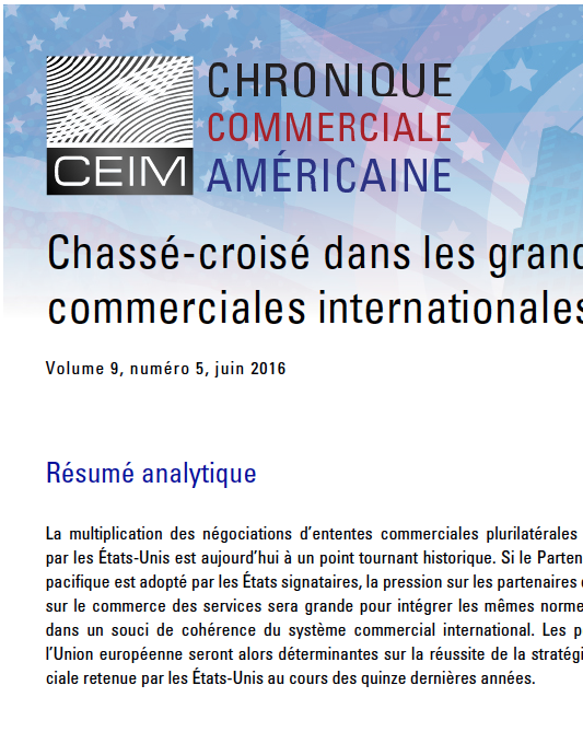 Chassé-croisé dans les grandes négociations commerciales internationales