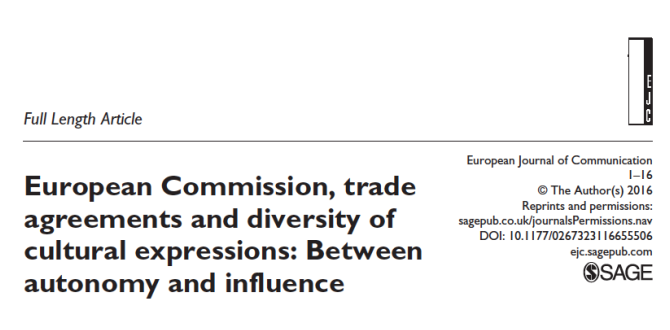 European Commission, trade agreements and diversity of cultural expressions