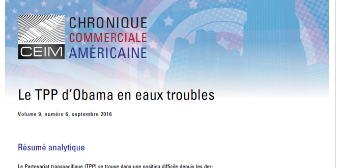 Le TPP d'Obama en eaux troubles