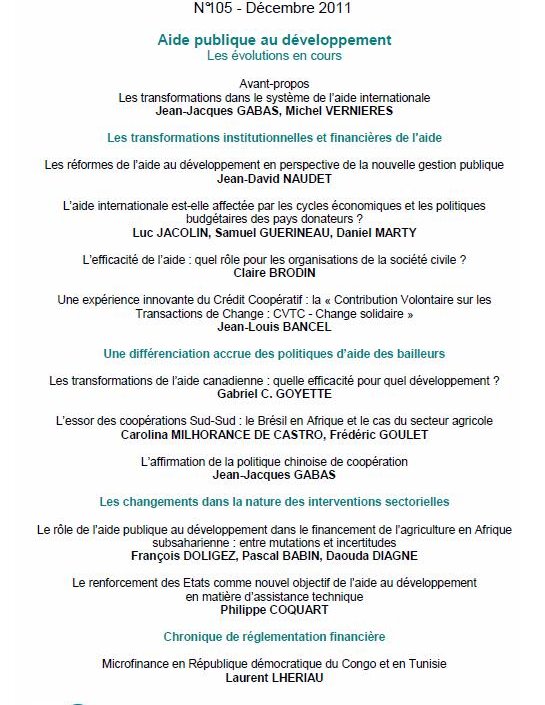 Les transformations de l'aide canadienne : quelle efficacité pour quel développement ?