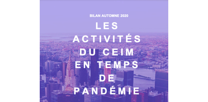 Bilan des activités automnales du CEIM