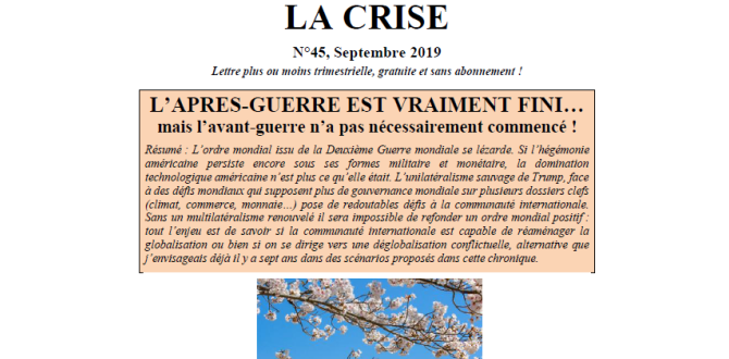 L'APRÈS-GUERRE EST VRAIMENT FINI… mais l'avant-guerre n'a pas (…)