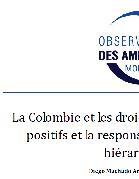 La Colombie et les droits de l'Homme : les faux positifs et la responsabilité du supérieur hiérarchique