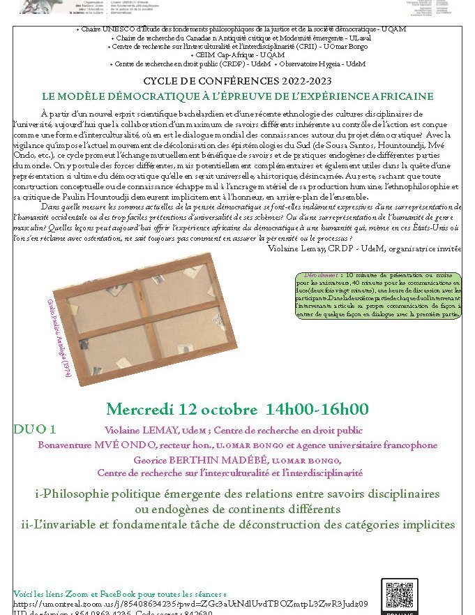 Première séance in Le modèle démocratique à l'epreuve de l'expérience africaine