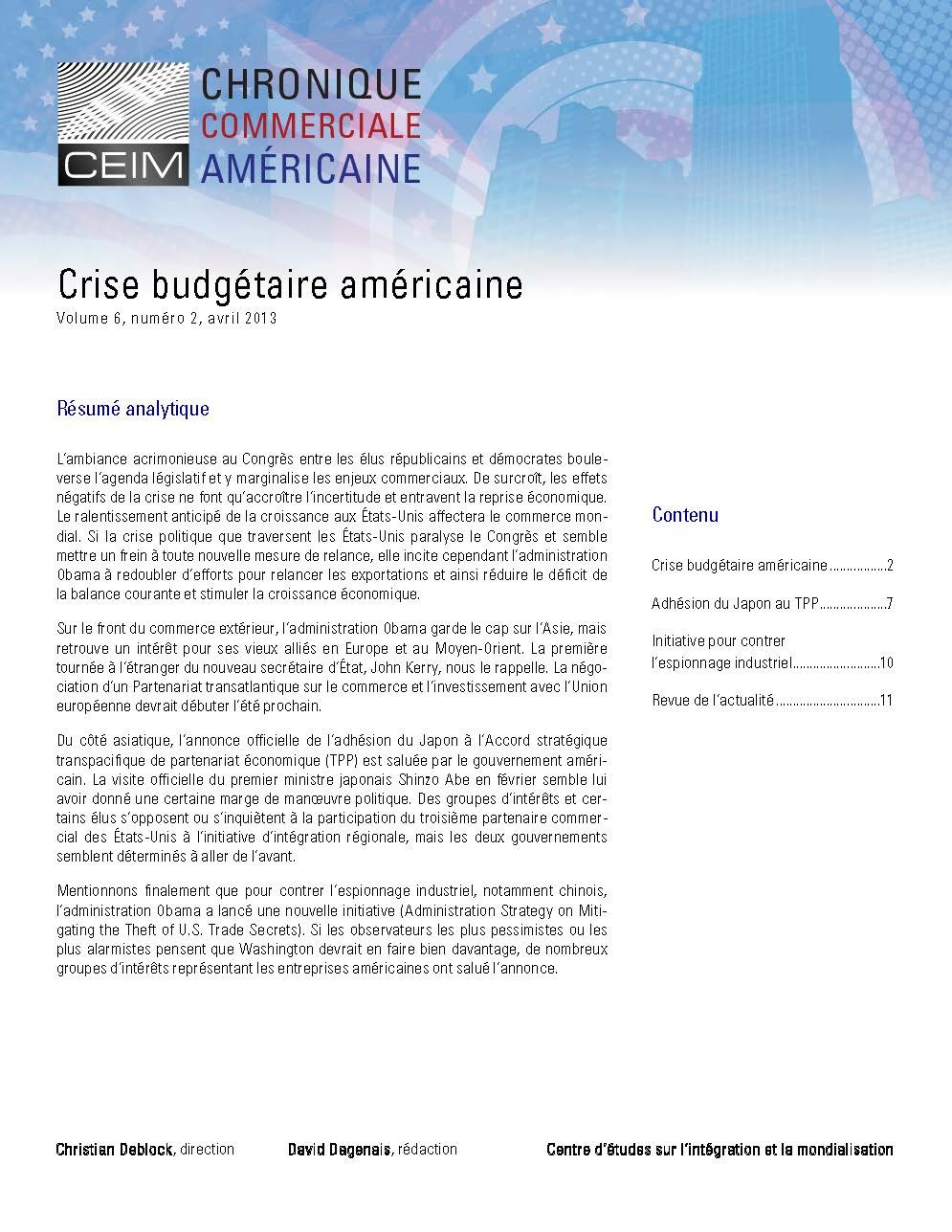 Crise budgétaire américaine