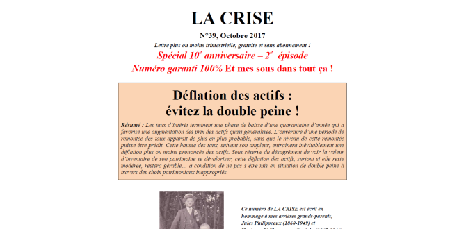 Déflation des actifs : évitez la double peine !