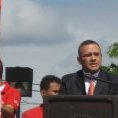 Mauricio Funes, chef du FMLN à la fête commémorative des accords de paix