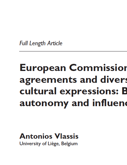European Commission, trade agreements and diversity of cultural expressions