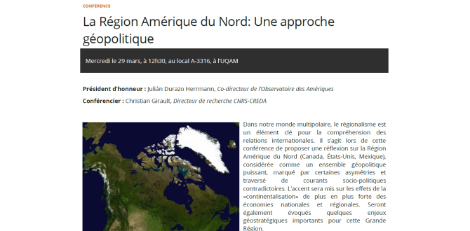 La Région Amérique du Nord : Une approche géopolitique