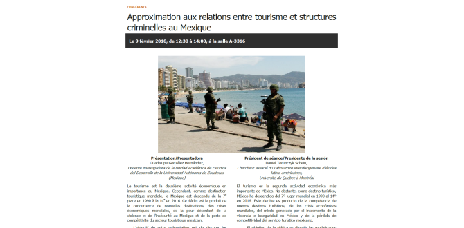 Approximation aux relations entre tourisme et structures criminelles au Mexique