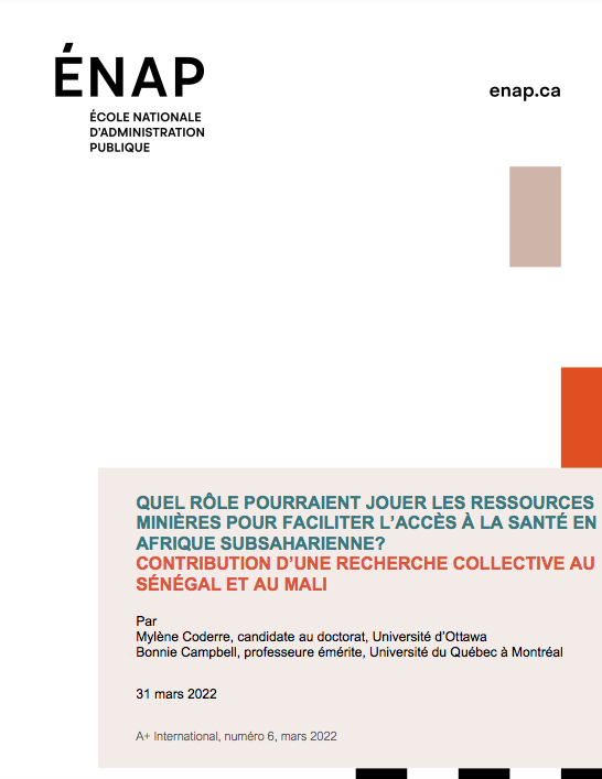 Quel rôle pourraient jouer les ressources minières pour faciliter l'accès à la santé en Afrique subsaharienne ? Contribution d'une recherche collective au Sénégal et au Mali
