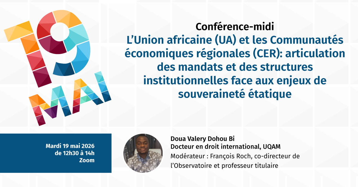 L'Union africaine (UA) et les Communautés économiques régionales (CER) : articulation des mandats et des structures institutionnelles face aux enjeux de souveraineté étatique