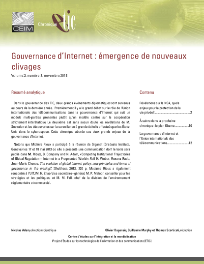 Gouvernance d'Internet : émergence de nouveaux clivages