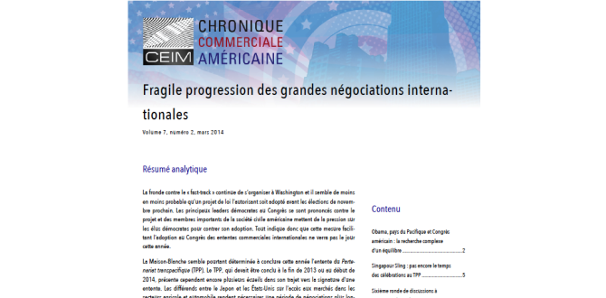 Fragile progression des grandes négociations internationales