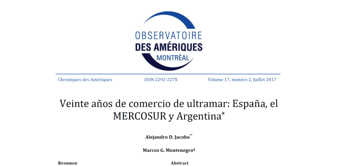 Veinte años de comercio de ultramar : España, el MERCOSUR y Argentina