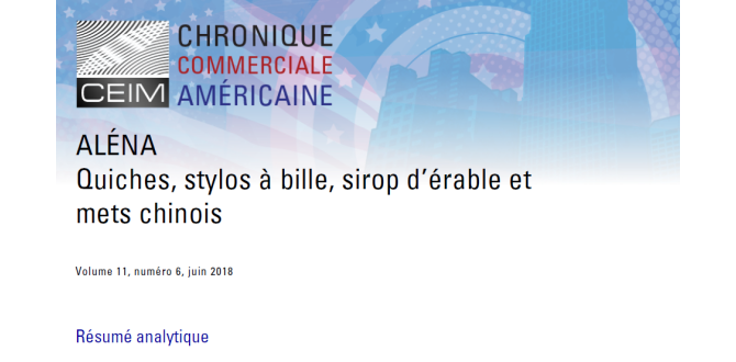Quiches, stylos à bille, sirop d'érable et mets chinois