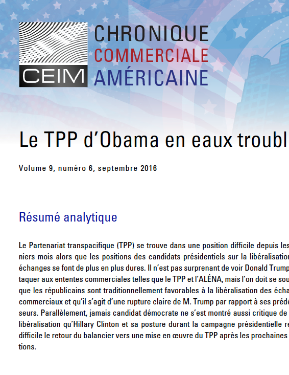 Le TPP d'Obama en eaux troubles